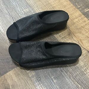 Woman’s Sparkle Wedge Slides